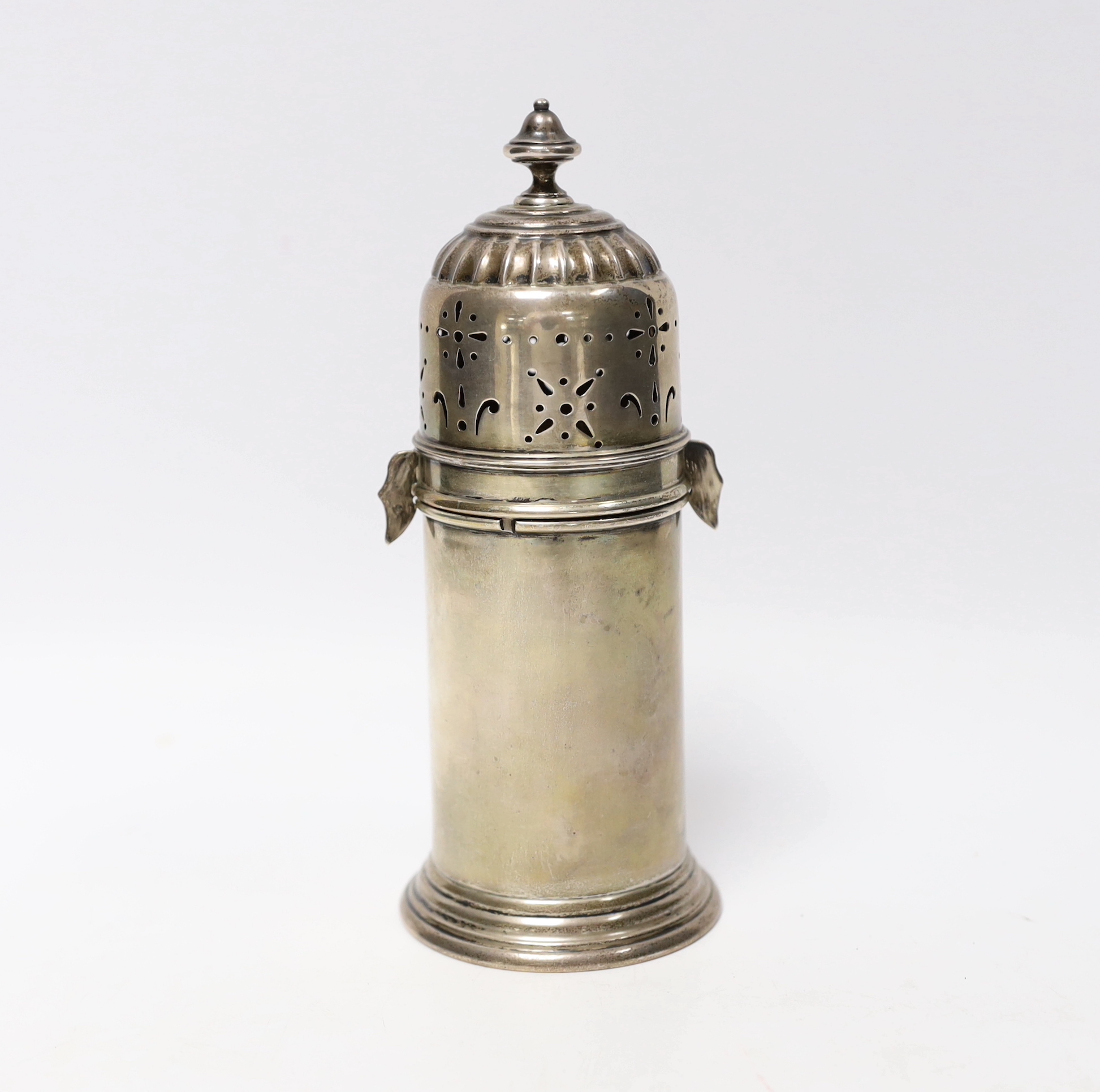A George V silver lighthouse sugar caster, Edward Barnard & Sons Ltd, London, 1933, 17cm